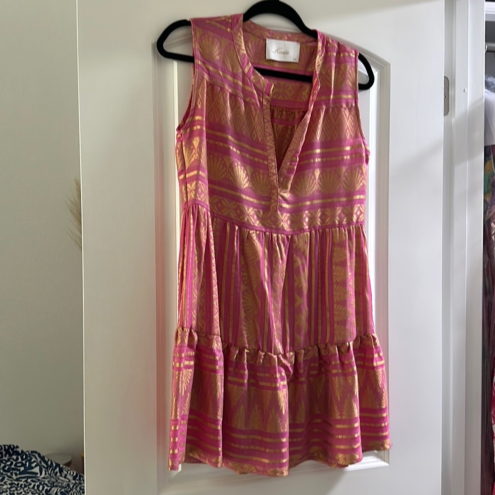 Kasia pink and gold dress